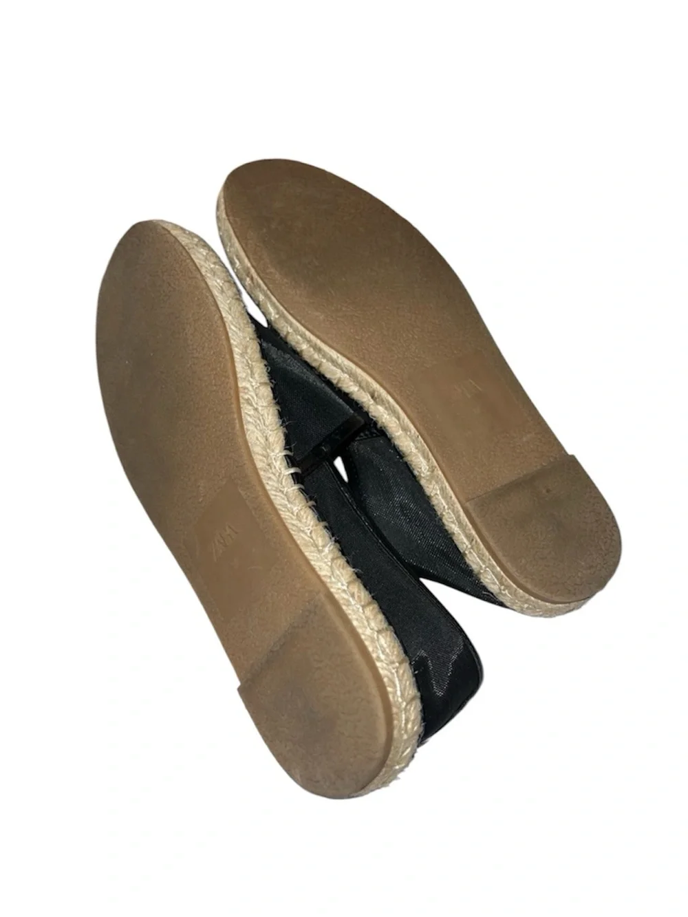 Zara Black Mesh Espadrille Slip-On Loafers